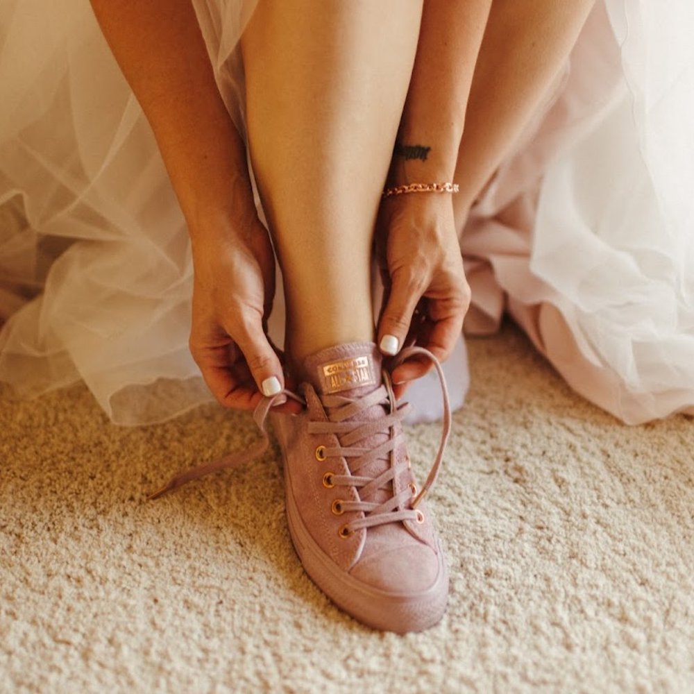 Converse Lilac Rose Gold Suede Sneaker 8.5